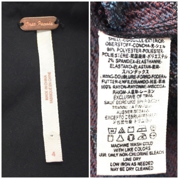 FREE People Floral Print Jacquard Cut Out Back Mini Dress In Black Size 4 - Picture 6 of 9